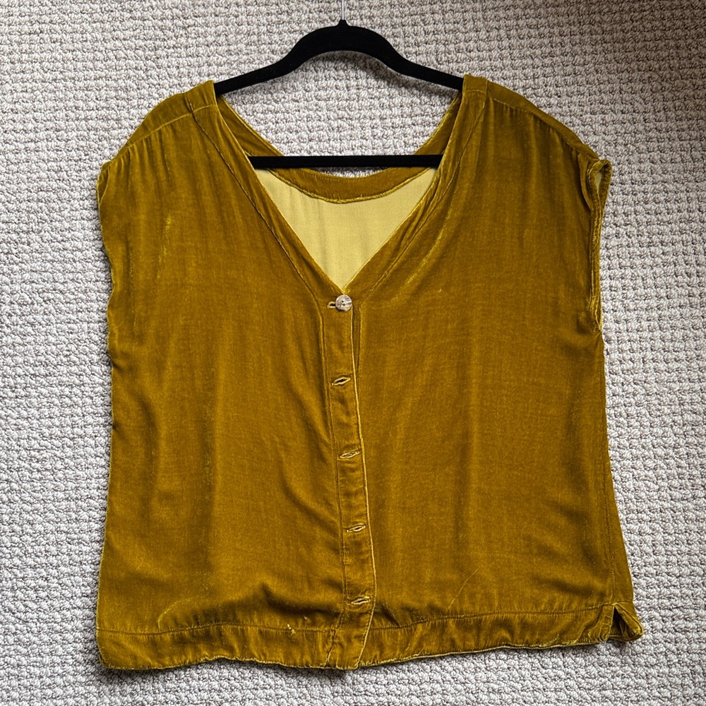 Cut Loose Golden Button-Up Blouse